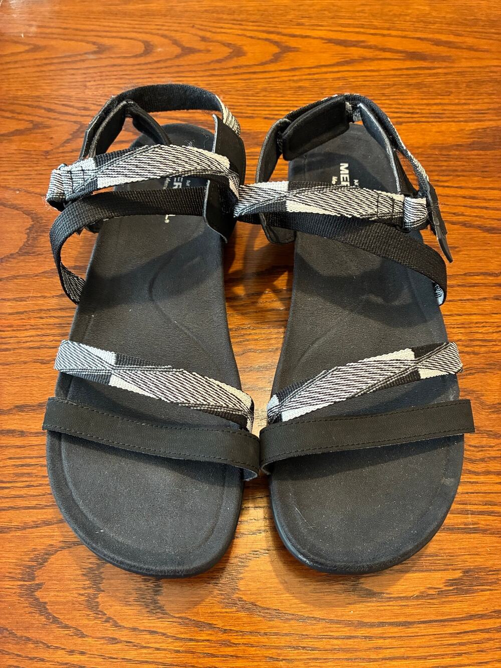 Merrell Women's District 3 Backstrap Web Sport Sandal Black White Women's 11